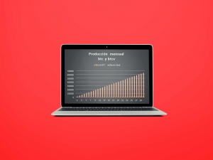 Producción mensual de btc y btcv